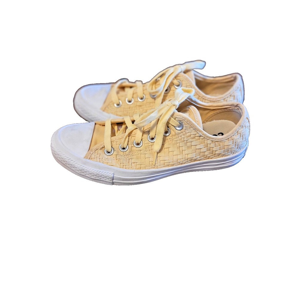 Butter Yellow Woven Converse All Star Chuck Taylor Sneakers Womens SZ 7